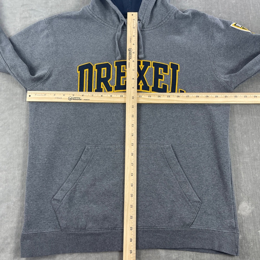 Drexel University Champion Mens Medium Gray Dragons Pullover Hoodie Sweatshirt - Picture 9 of 12